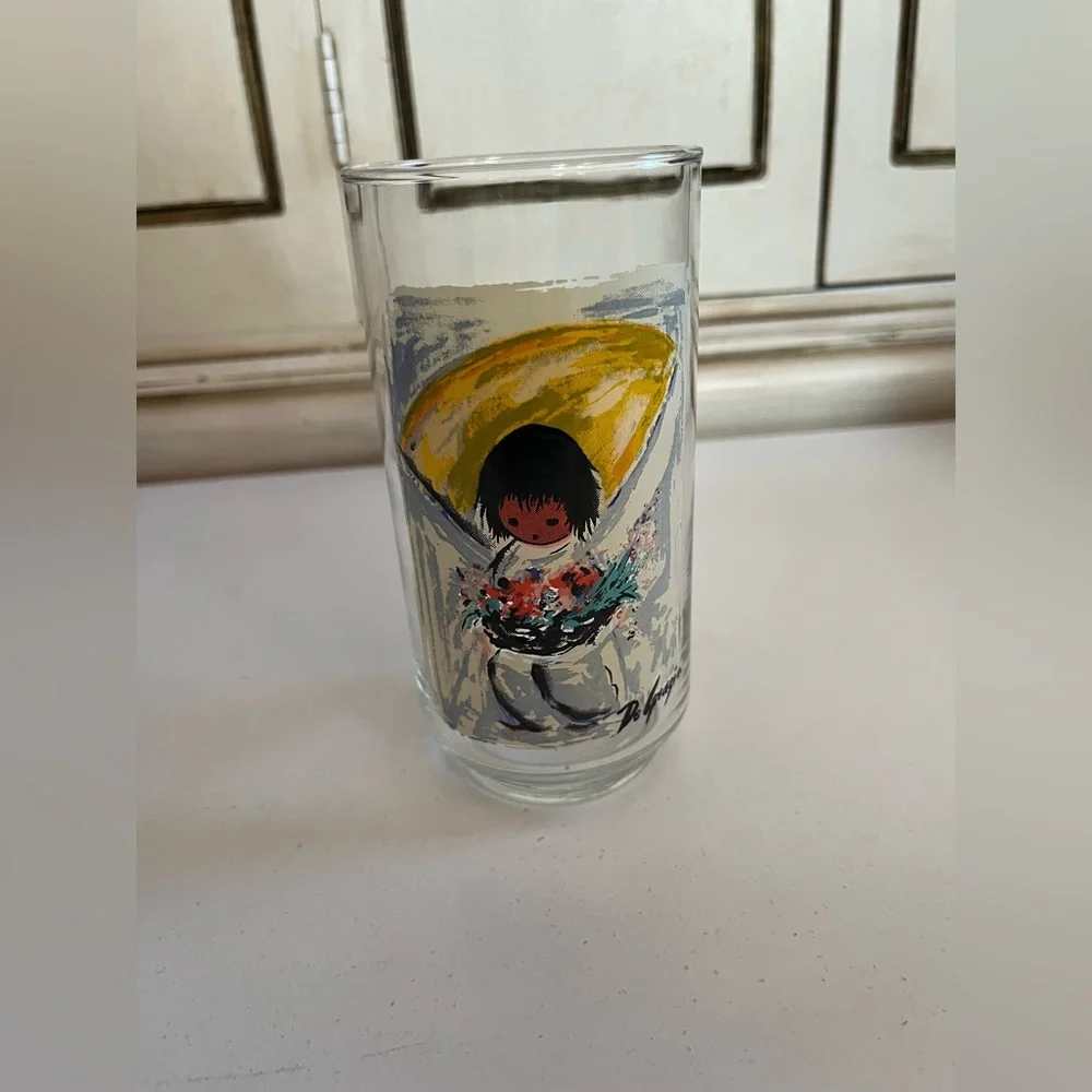 Vintage 10 oz Libbey Glass Children of the Southwest De Grazia 2.5